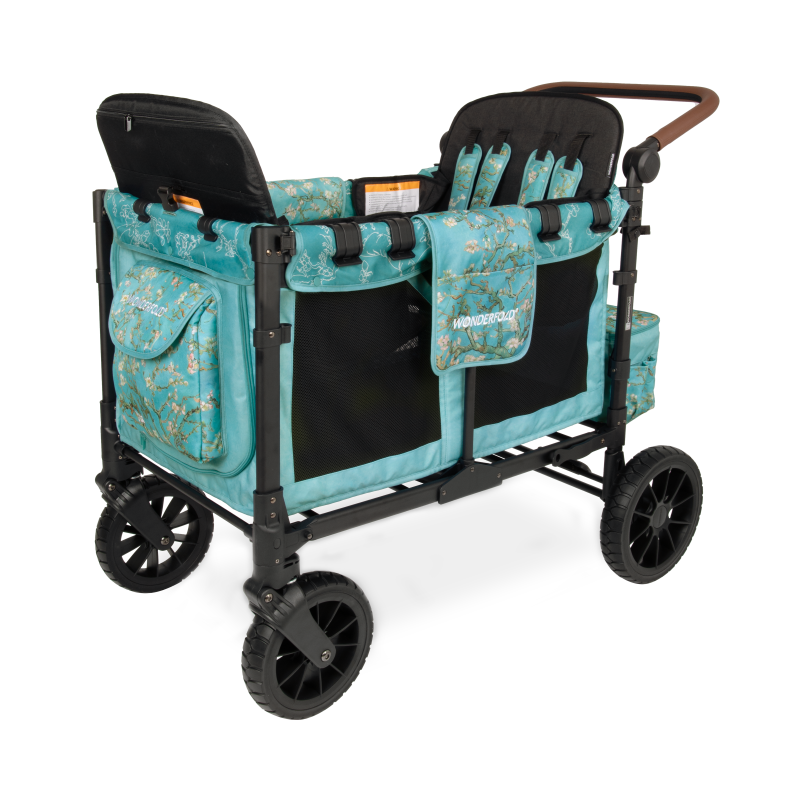 Add artistic flair with the Wonderfold W4 Elite Luxe Carriage Fabric in Almond Blossoms for your stroller wagon.