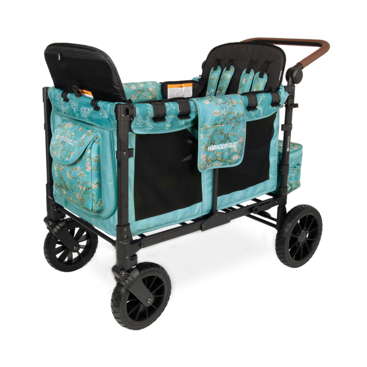 Add artistic flair with the Wonderfold W4 Elite Luxe Carriage Fabric in Almond Blossoms for your stroller wagon.