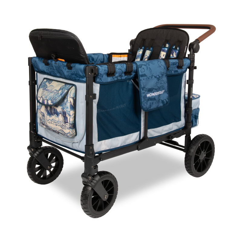 Style meets function in the Wonderfold W4 Elite Luxe Carriage Fabric in Van Gogh Landscapes for wagon stroller use.