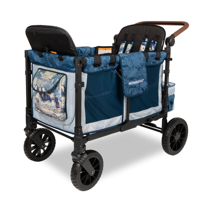 Style meets function in the Wonderfold W4 Elite Luxe Carriage Fabric in Van Gogh Landscapes for wagon stroller use.