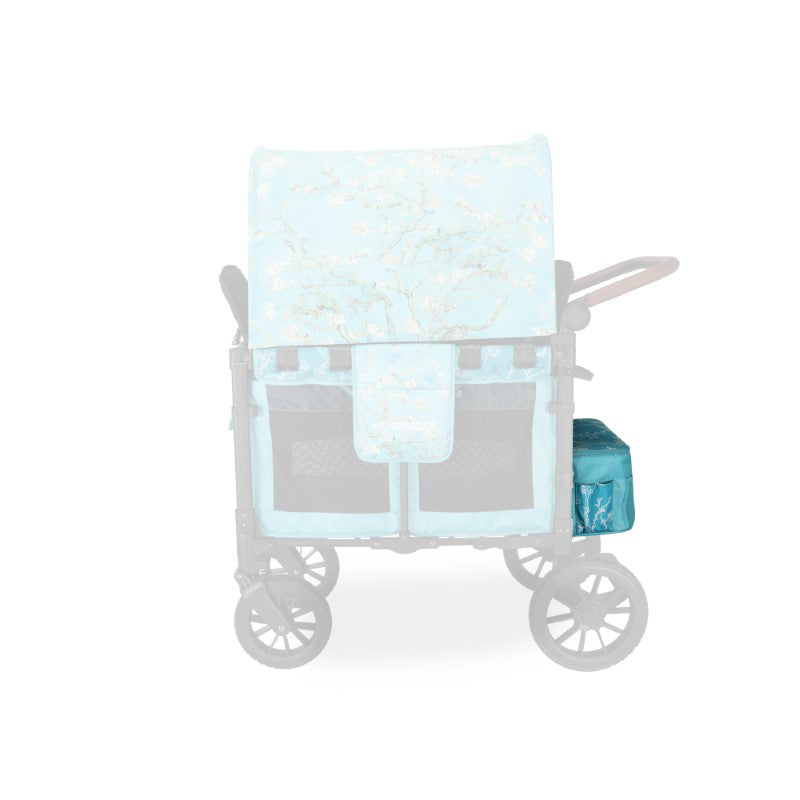 W4 size Wonderfold Elite/Luxe Rear Basket Fabric in Van Gogh Almond Blossoms, designed for the best stroller wagon aesthetic