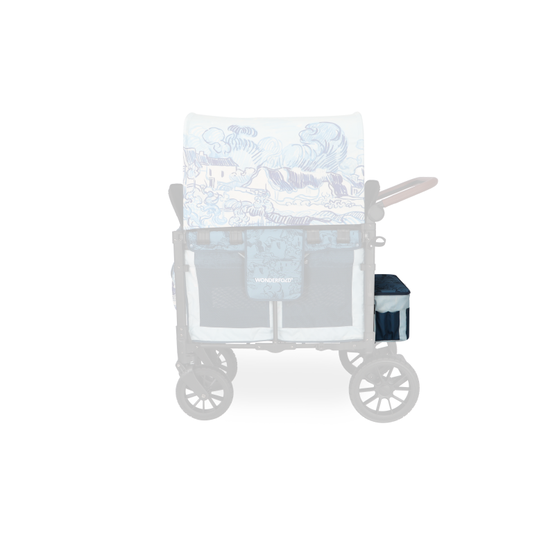 Art-inspired Wonderfold Elite/Luxe Rear Basket Fabric in Van Gogh Landscape With Houses for the best wagon stroller