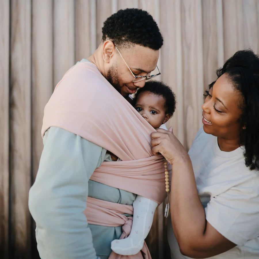 Durable and cute, Mushie Eva Pacifier Clip in Mustard Yellow is a reliable baby pacifier accessory.