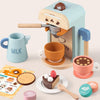 Tiny Land® Wooden Kids Play Coffee Maker Set with pretend play food