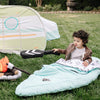 Wonder & Wise blue kayak sleeping bag for toddler camping with kids sleep comfortably 