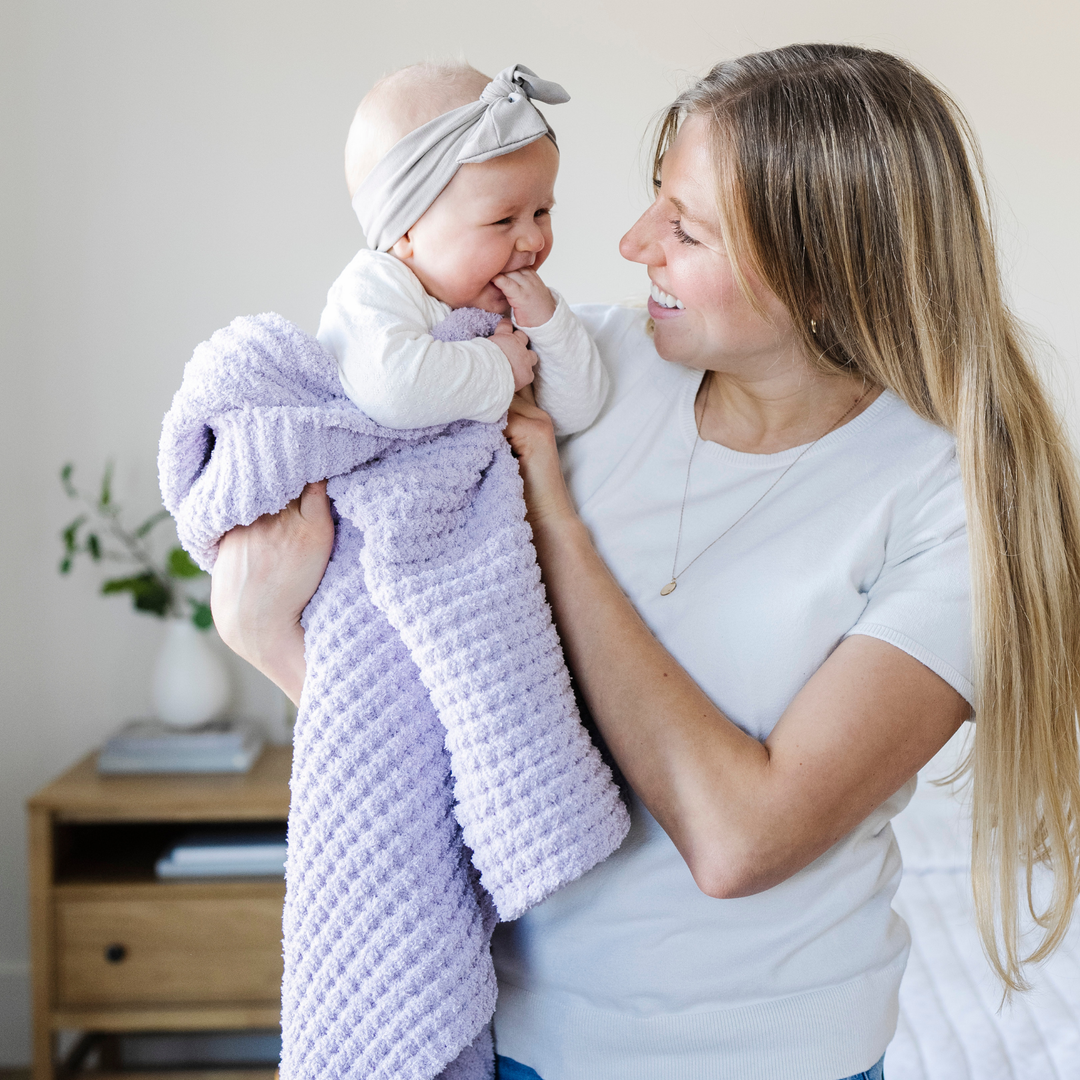 The Wisteria Saranoni Waffle Knit Receiving Blanket is one of the best baby blankets for everyday use.