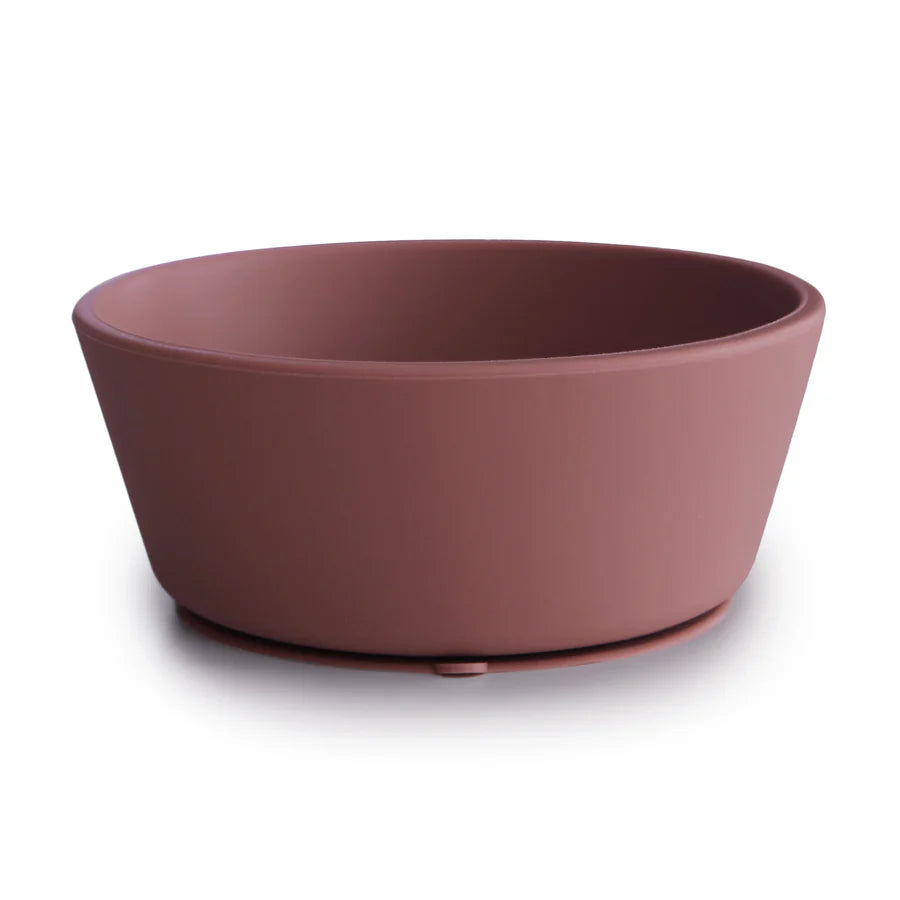 Mushie Woodchuck Silicone Suction Baby Bowls neutral and durable these bowls help maintain a mess-free dining experience