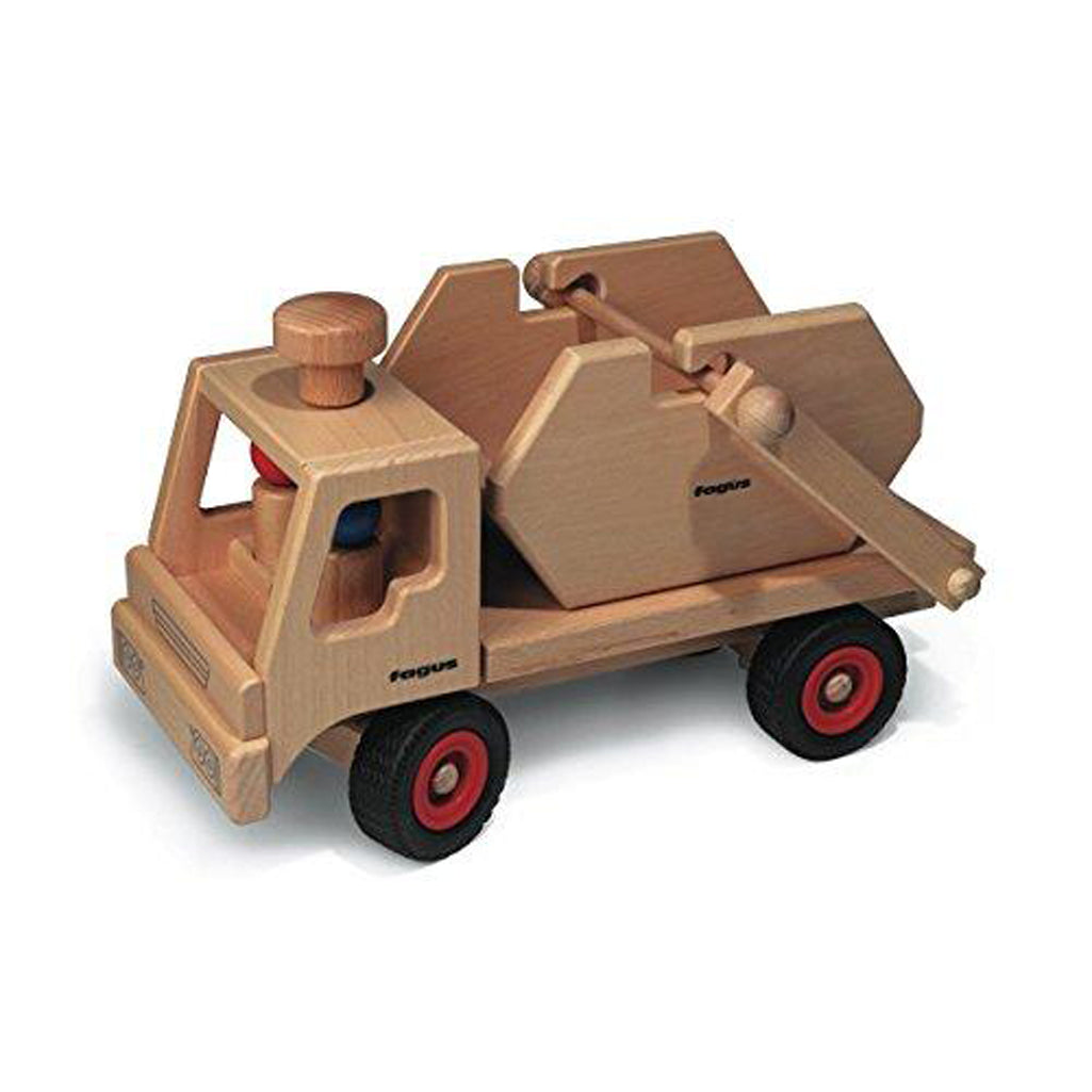 Fagus Wooden Skip Truck wooden toy with realistic design.