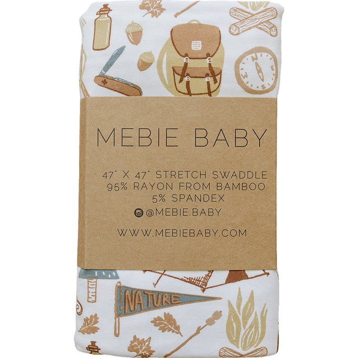 Mebie Baby Camping Trip Bamboo Stretch Swaddle wraps your newborn in cozy comfort as a soft baby swaddle.