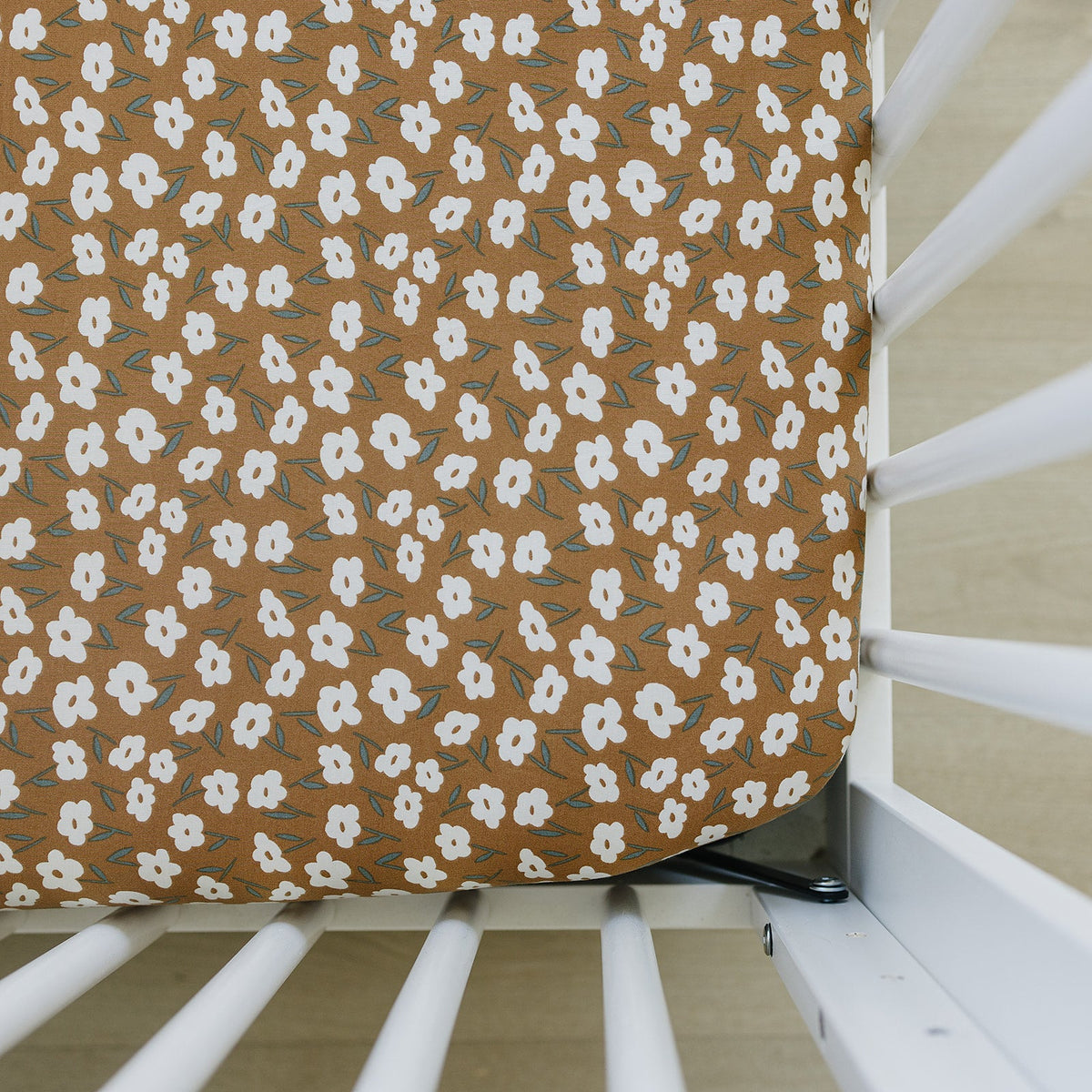 Mebie Baby Mustard Floral Bamboo Stretch Crib Sheet– Hazel & Fawn