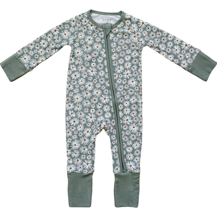 Ribbed organic bamboo zip-up by Mebie Baby clothes