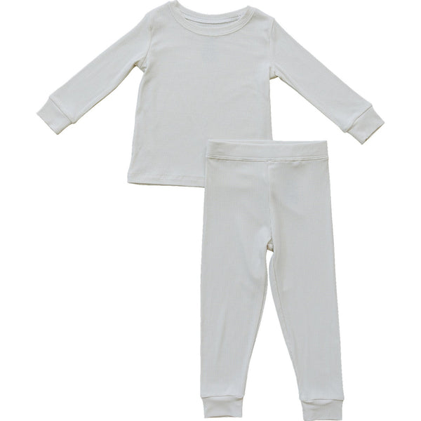 Mebie Baby cream bamboo pajama set