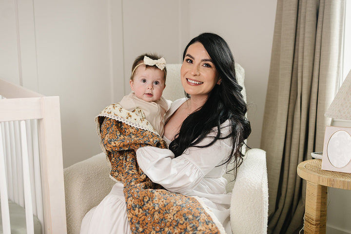 Mebie Baby Venetian Floral + Autumn Bloom Lace Muslin Quilt delivers comfort and style as muslin baby blankets.