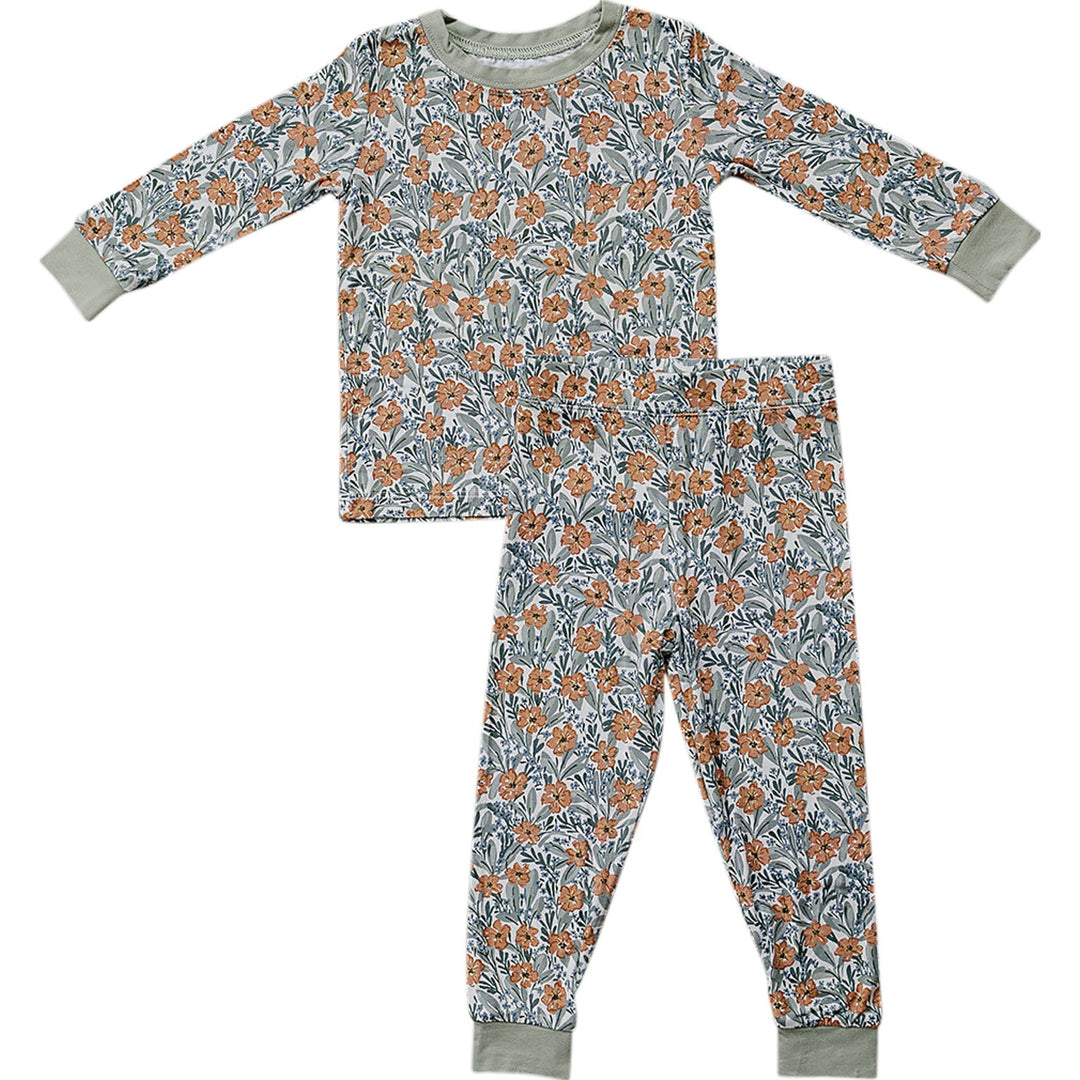 Soft and cozy, the Mebie Baby Dainty Meadow Bamboo Cozy Set is perfect for baby pajamas