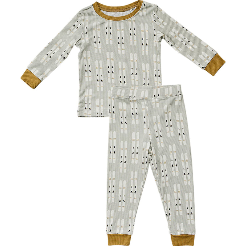 Soft and warm, the Mebie Baby Ski Ribbed Bamboo Cozy Set is perfect for baby pajamas