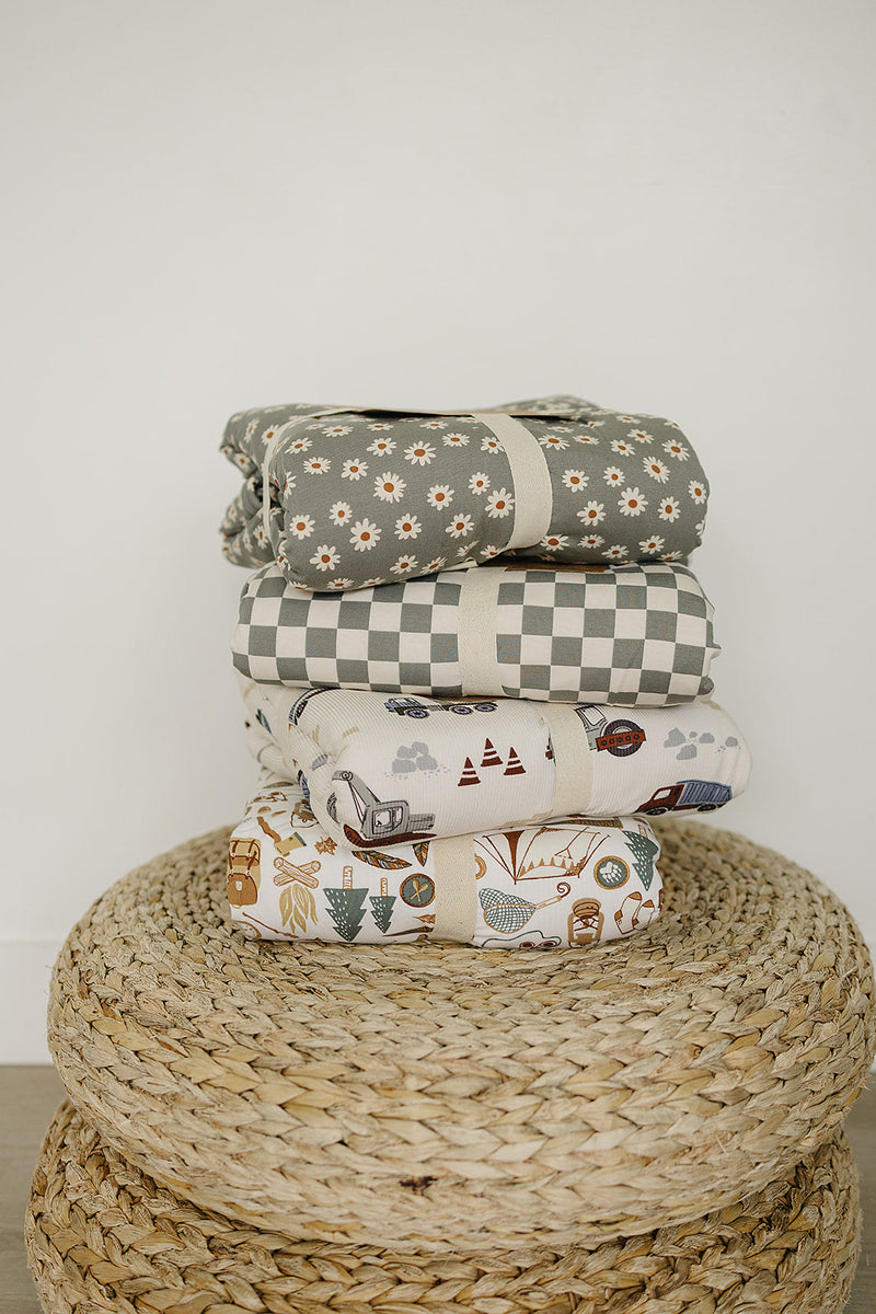 Keep your child wrapped in warmth with the Mebie Baby Camping Trip Bamboo Fleece Quilt, perfect blankets for babies.