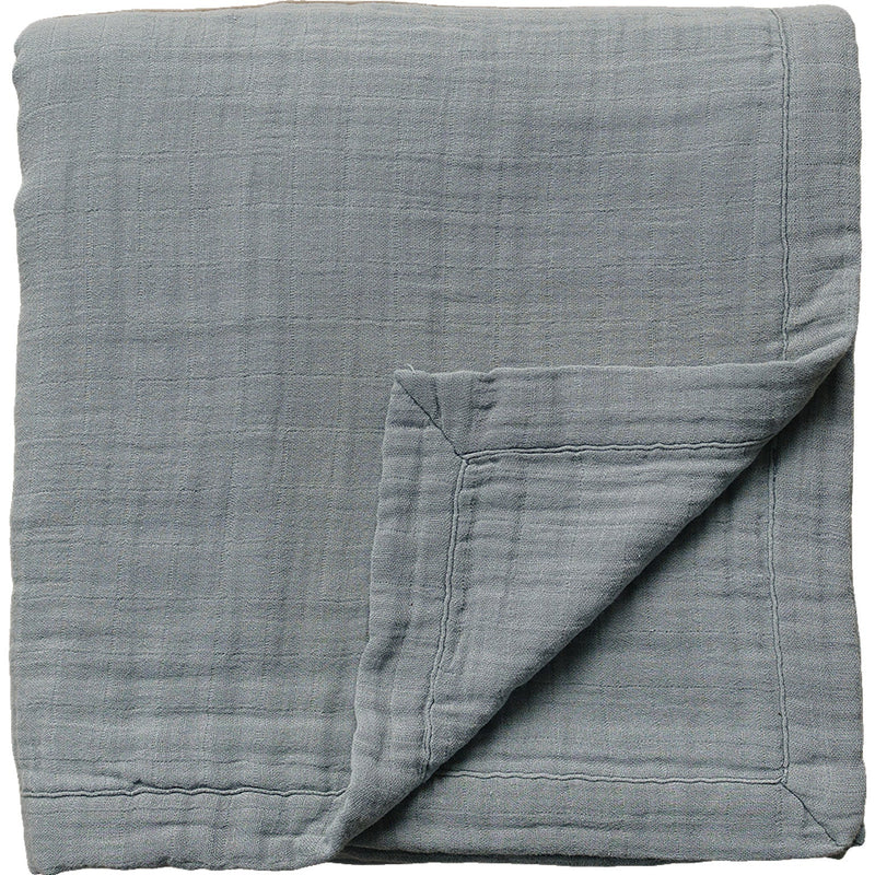 Soft and breathable, the Dusty Blue Muslin Quilt by Mebie Baby is a cozy muslin baby blanket for little ones.