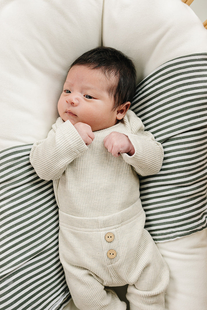 Keep little ones comfortable in the Mebie Baby Heather Grey Bodysuit Waffle Set, a top pick for baby bamboo pajamas