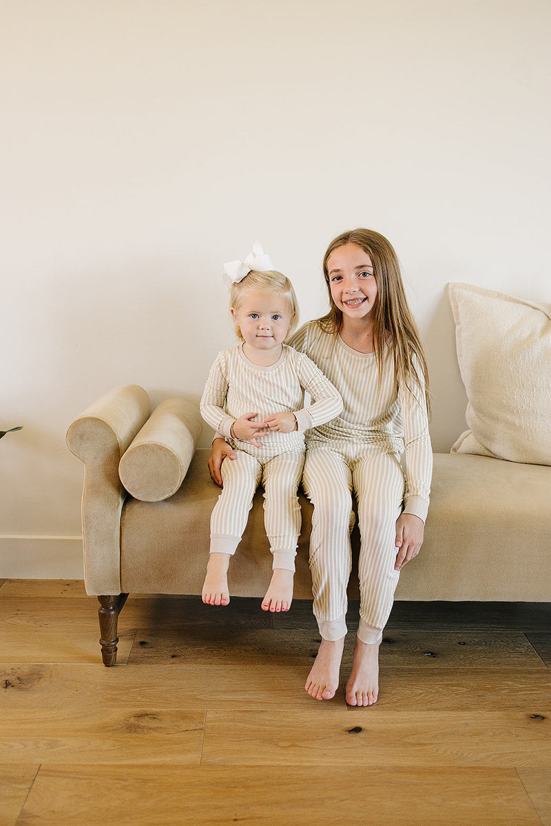 Mebie Baby Taupe Stripe Ribbed Bamboo Cozy Set provides breathable softness, perfect for cute baby clothes