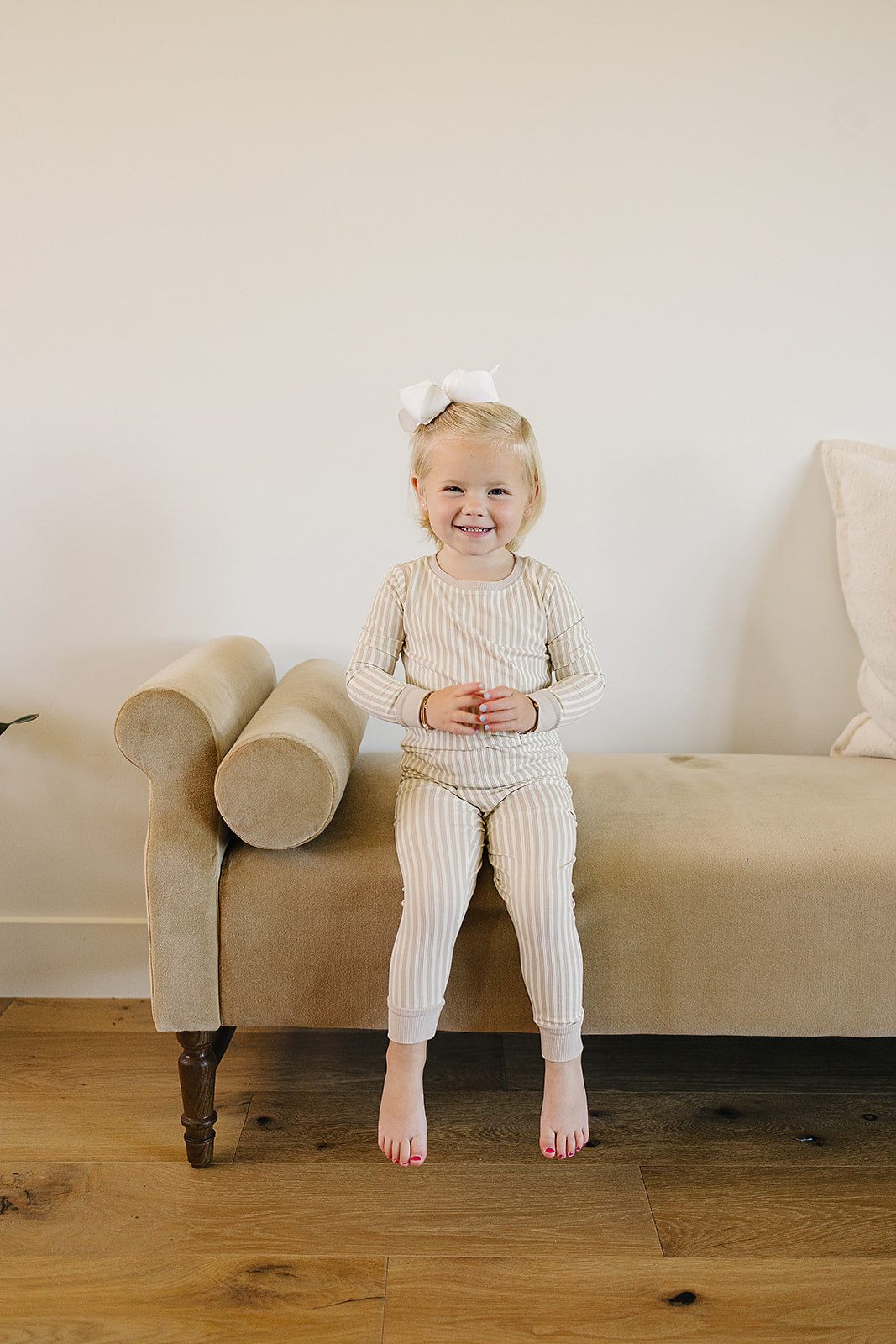 Parents love the Mebie Baby Taupe Stripe Ribbed Bamboo Cozy Set for everyday wear, a staple in best baby clothes