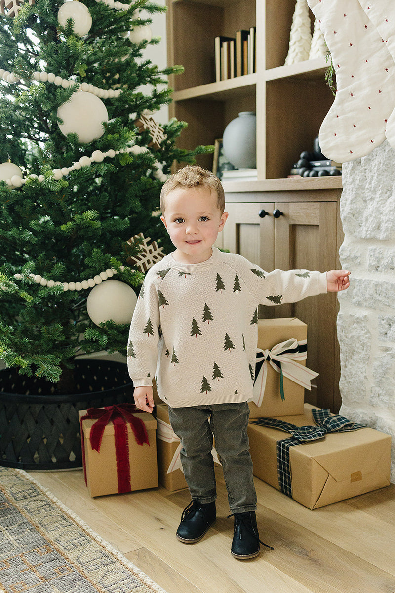 Shop baby clothes online with the versatile Mebie Baby Pine Tree Knit Sweater for effortless layering