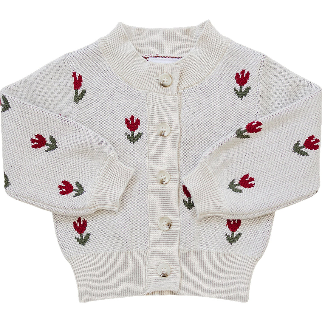 Mebie Baby Tulip Button Down Cardigan styled for cozy layering, a timeless pick in baby clothes