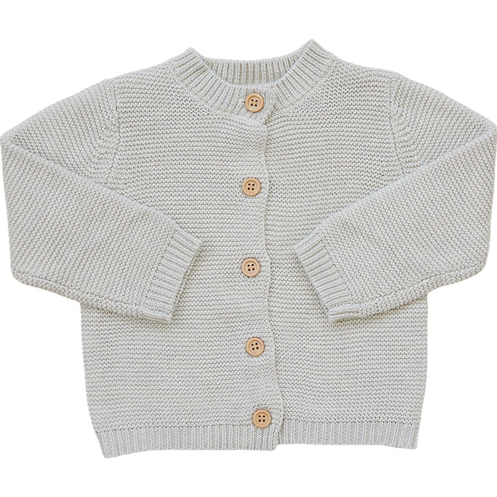 Mebie Baby Oatmeal Knit Button Down Cardigan styled for layering comfort, a timeless essential in baby clothes