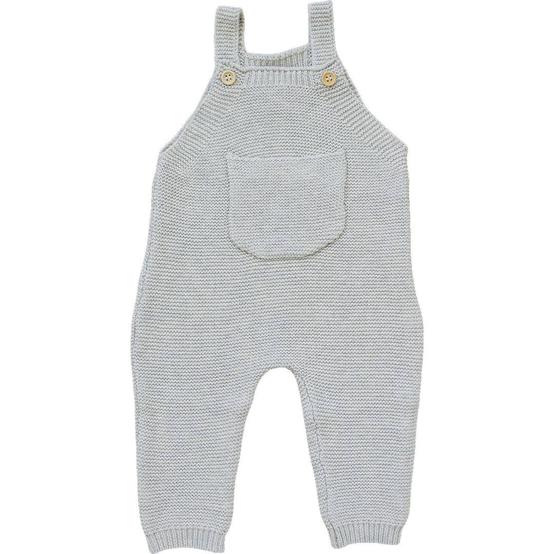 Mebie Baby Grey Knit Overalls styled for everyday comfort, a cozy staple in baby clothes