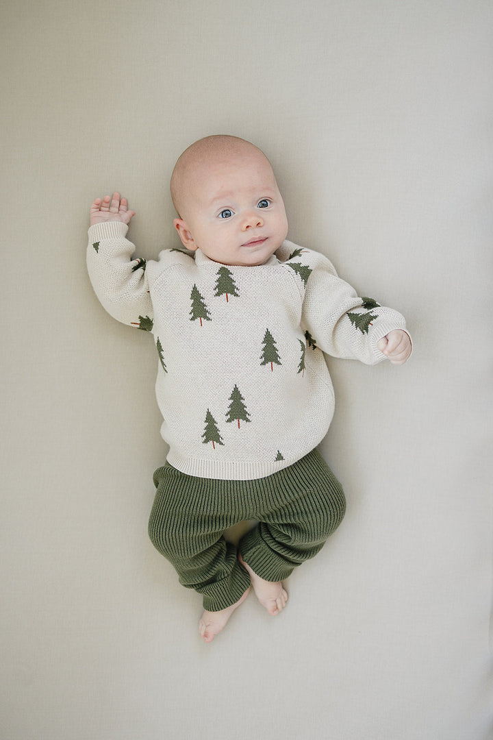 Add a trendy touch to little outfits with the Mebie Baby Pine Tree Knit Sweater, perfect in baby clothing