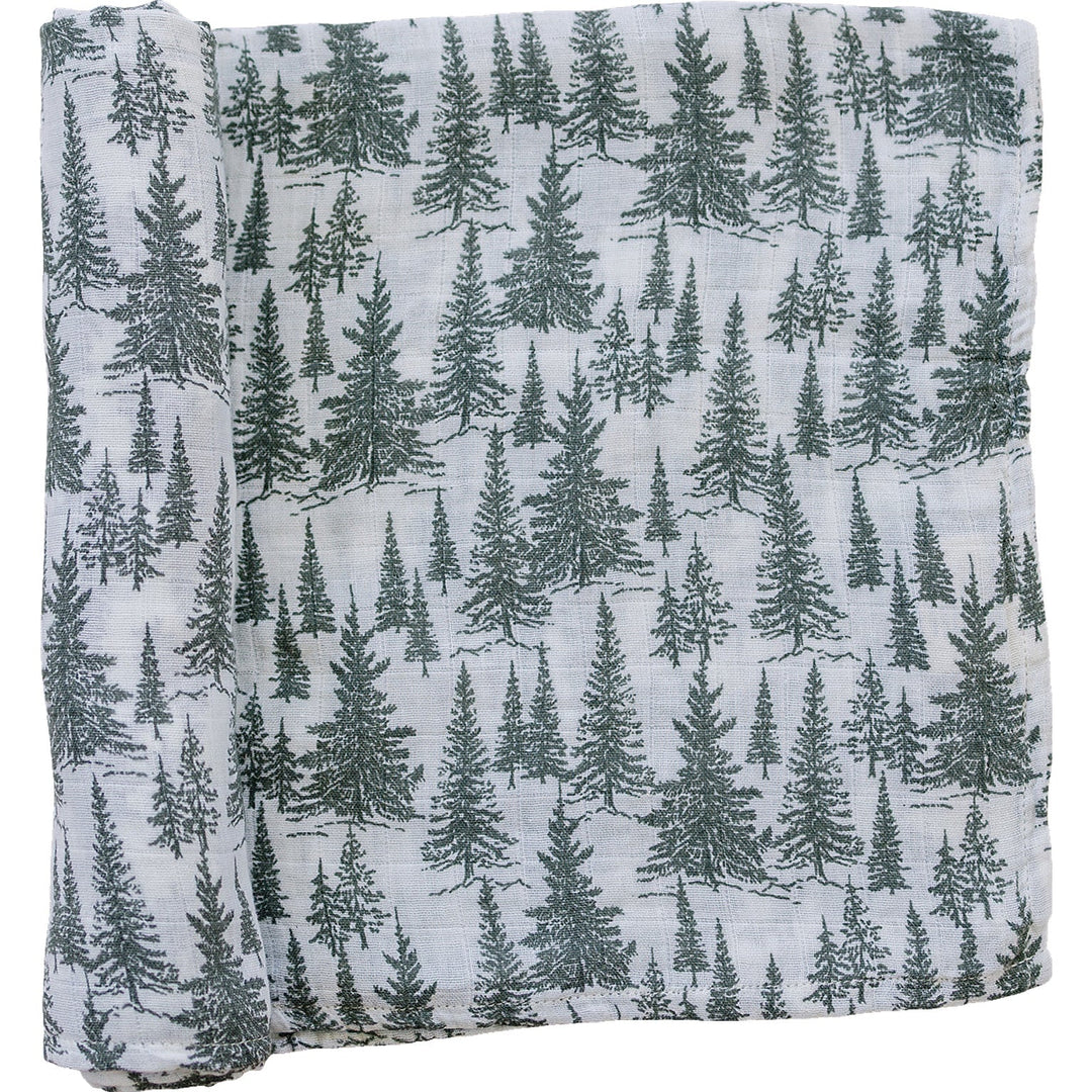 Mebie Baby Forest Muslin Swaddle Blanket, a soft baby swaddle for cozy and restful naps.