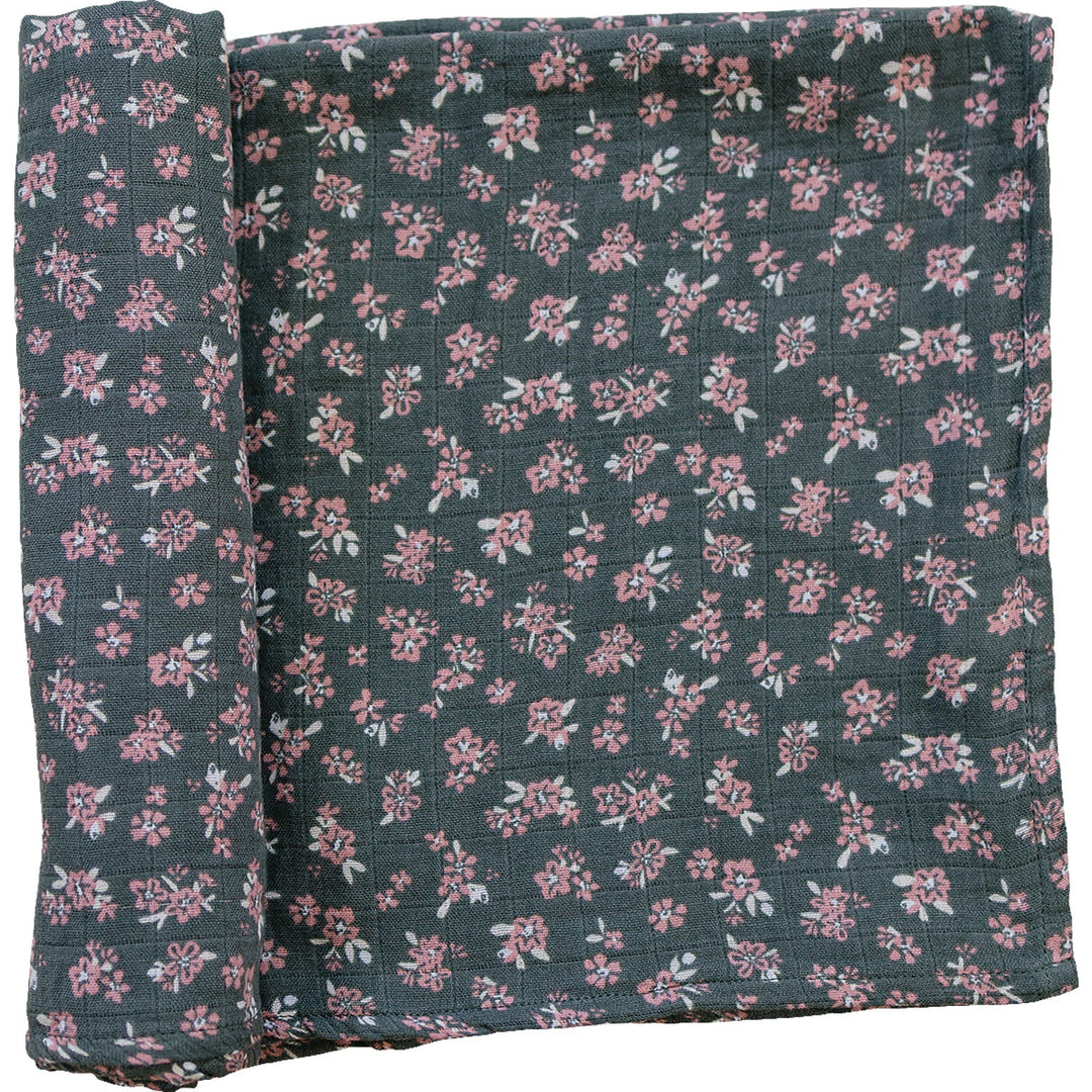 Mebie Baby Olive Bloom Muslin Swaddle Blanket keeps your baby cozy with a soft baby swaddle.