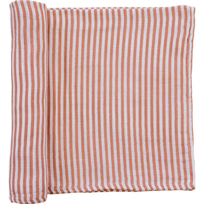 Mebie Baby Pink Stripes Muslin Swaddle Blanket keeps your baby cozy with a soft baby swaddle.