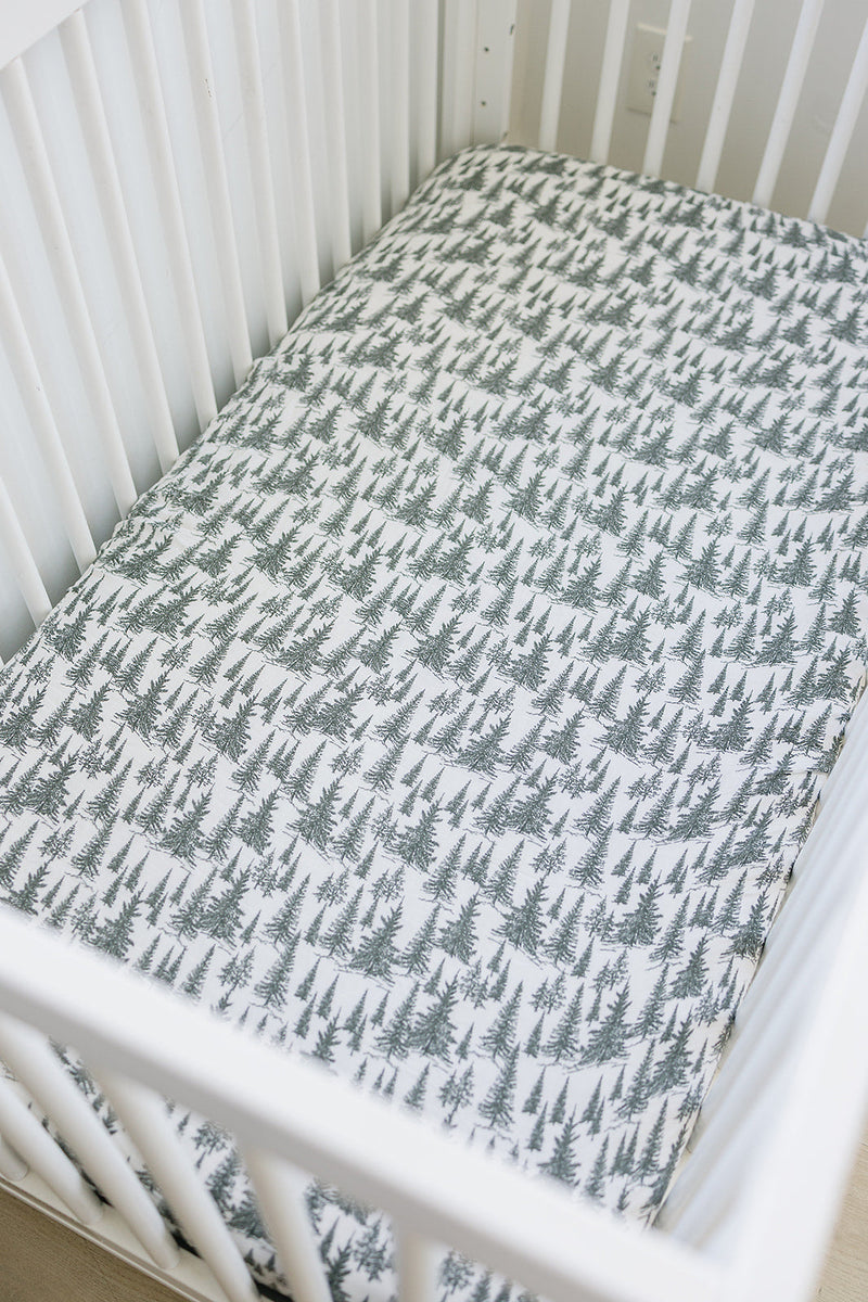 Keep your little one comfortable with the Mebie Baby Forest Muslin Crib Sheet, ideal baby crib sheets.