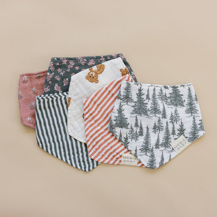 Mebie Baby Forest Classic Muslin Bib offers easy cleanup and comfort, ideal for muslin baby bibs.