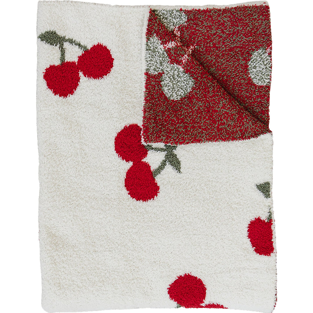 Mebie Baby Cherry Plush Blanket wraps your little one in cozy comfort as a soft baby blanket.