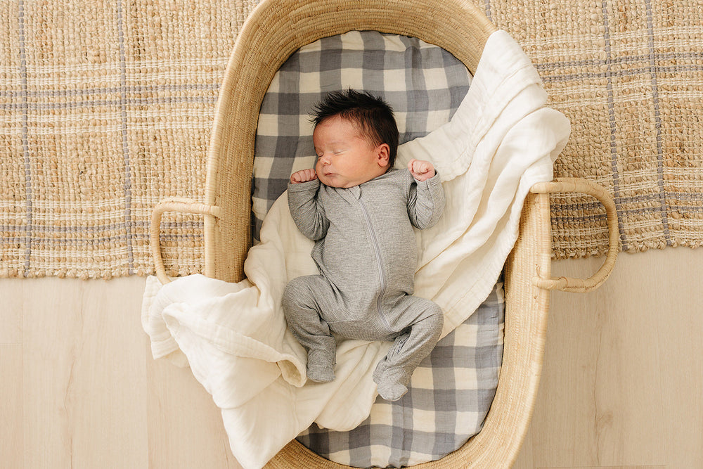 Mebie Baby Cream Muslin Quilt provides gentle comfort as a breathable muslin.