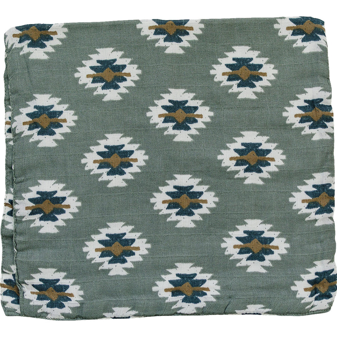 Mebie Baby Southwest Aztec Muslin Burp Cloth doubles as soft and absorbent baby bibs for everyday use.