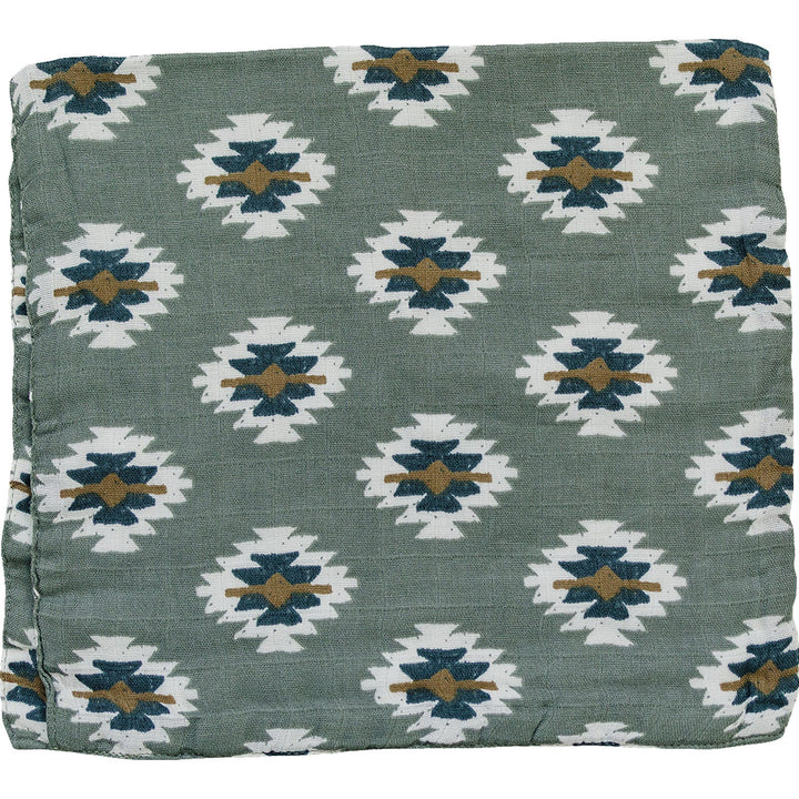 Mebie Baby Southwest Aztec Muslin Burp Cloth doubles as soft and absorbent baby bibs for everyday use.