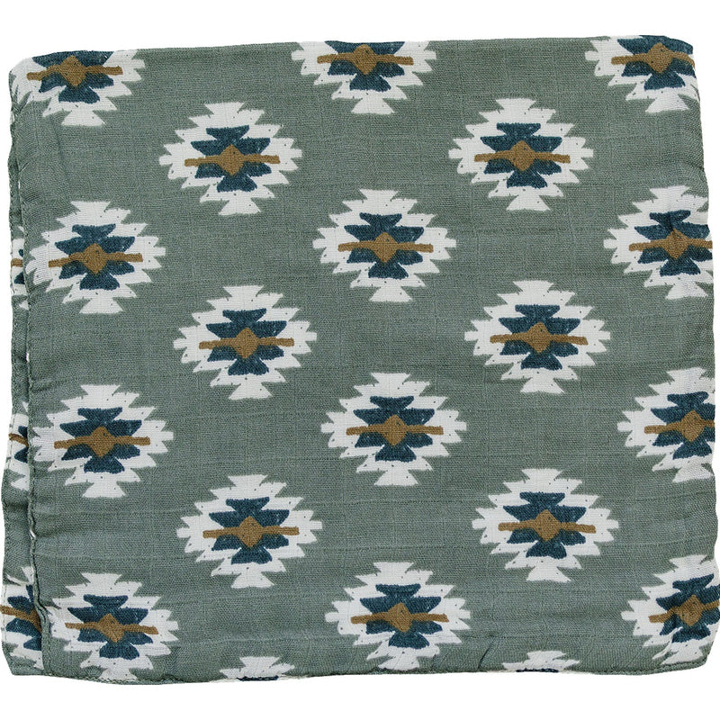 Mebie Baby Southwest Aztec Muslin Burp Cloth doubles as soft and absorbent baby bibs for everyday use.