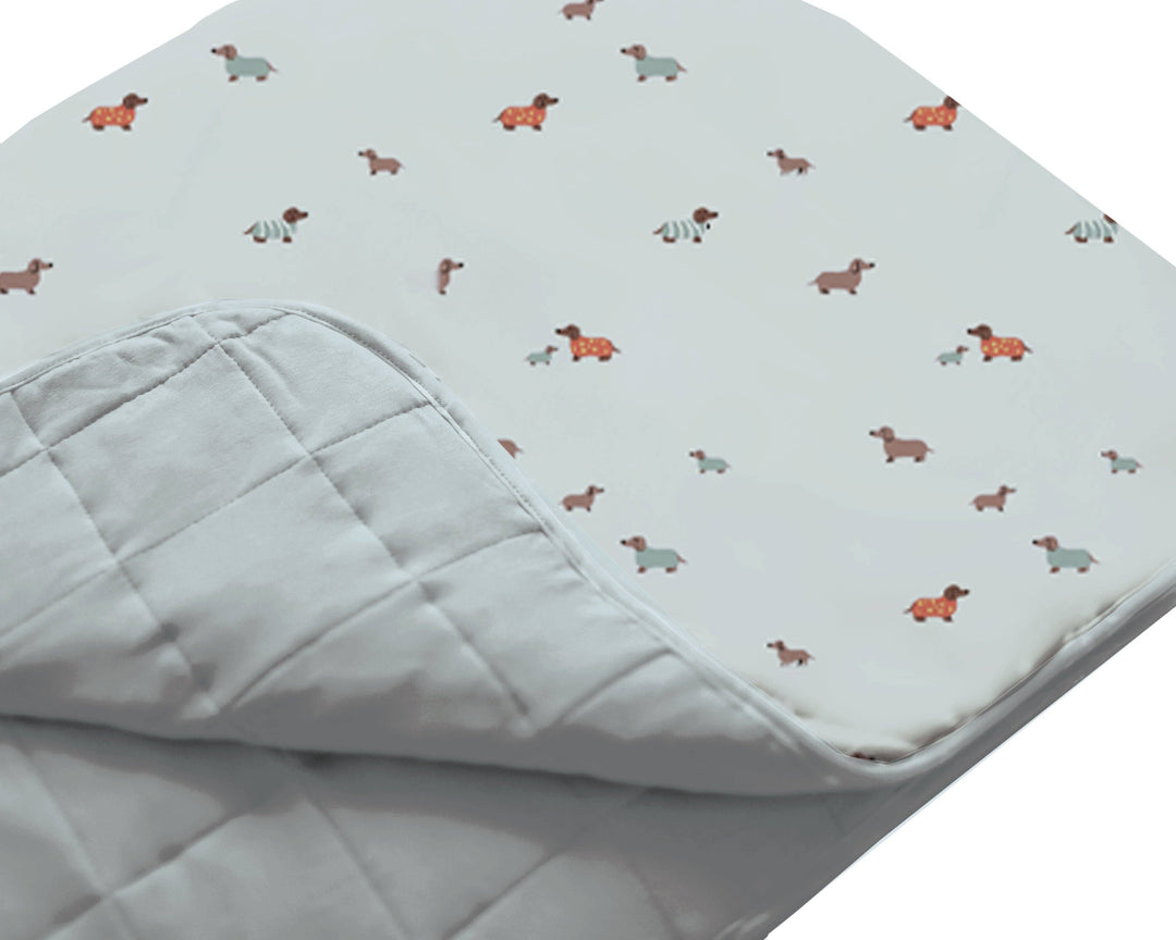 Gunamuna Cloud Comforter Blanket in Woof, soft baby blanket for nighttime.
