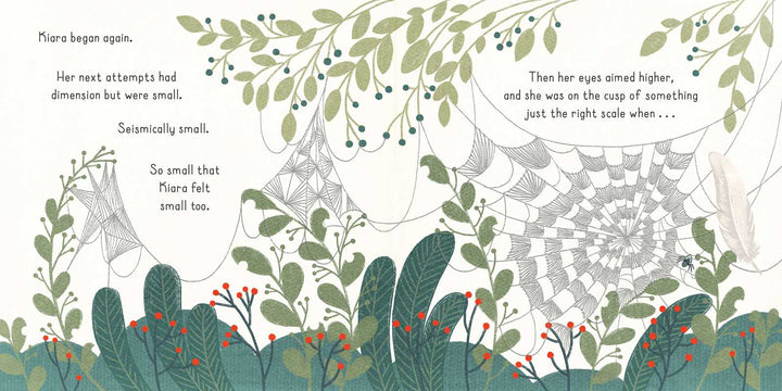 I Worked Hard on That! hardcover page with a delicate web and flowers, a Simon & Schuster kids book