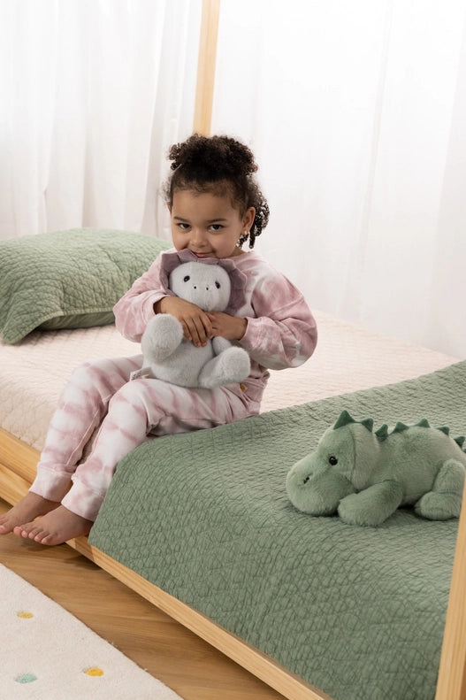Coco Village Dino Plush Toy in Grey Triceratop, playful stuffies crafted for cozy naps and everyday playtime