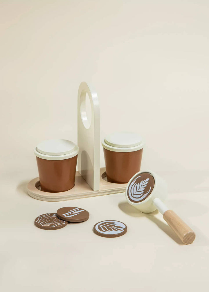 Fuel imagination with the Coco Village Wooden Coffee Shop Playset in Multicolor, a cute organic option for play.