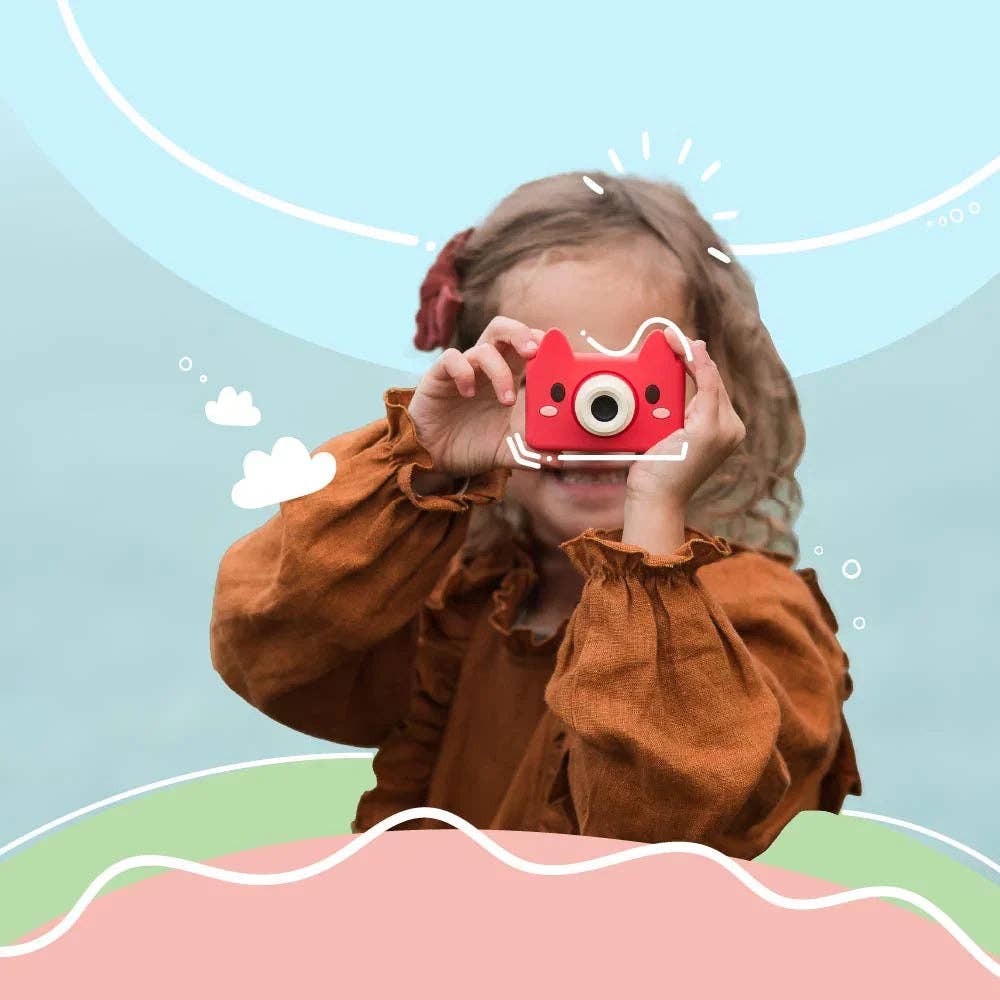 Fox Digital Camera by kiimento, pocket-sized kids camera with 20+ filters and frames