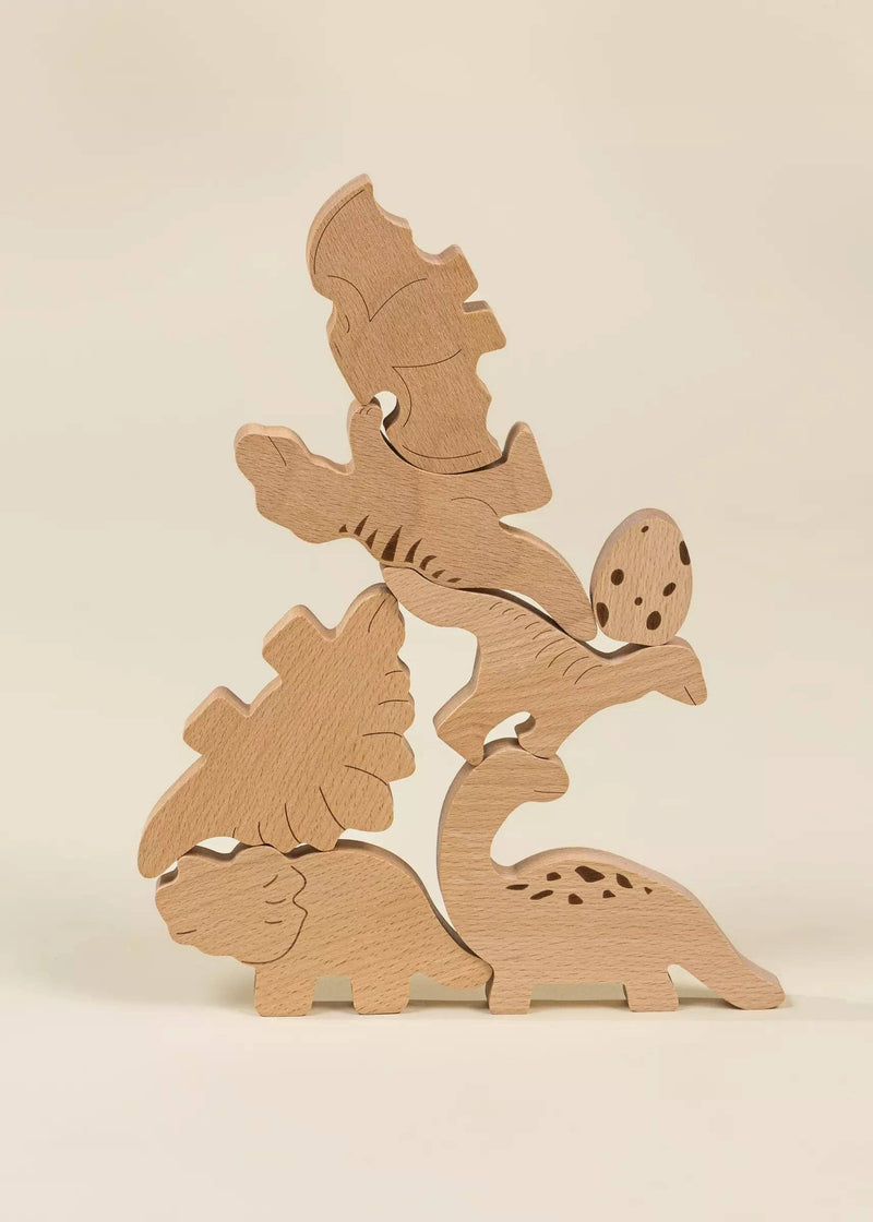 Meet playful dinos in the Coco Village Wooden Balance Puzzle | Dino in Multicolor, a fun and thoughtful Montessori toy.