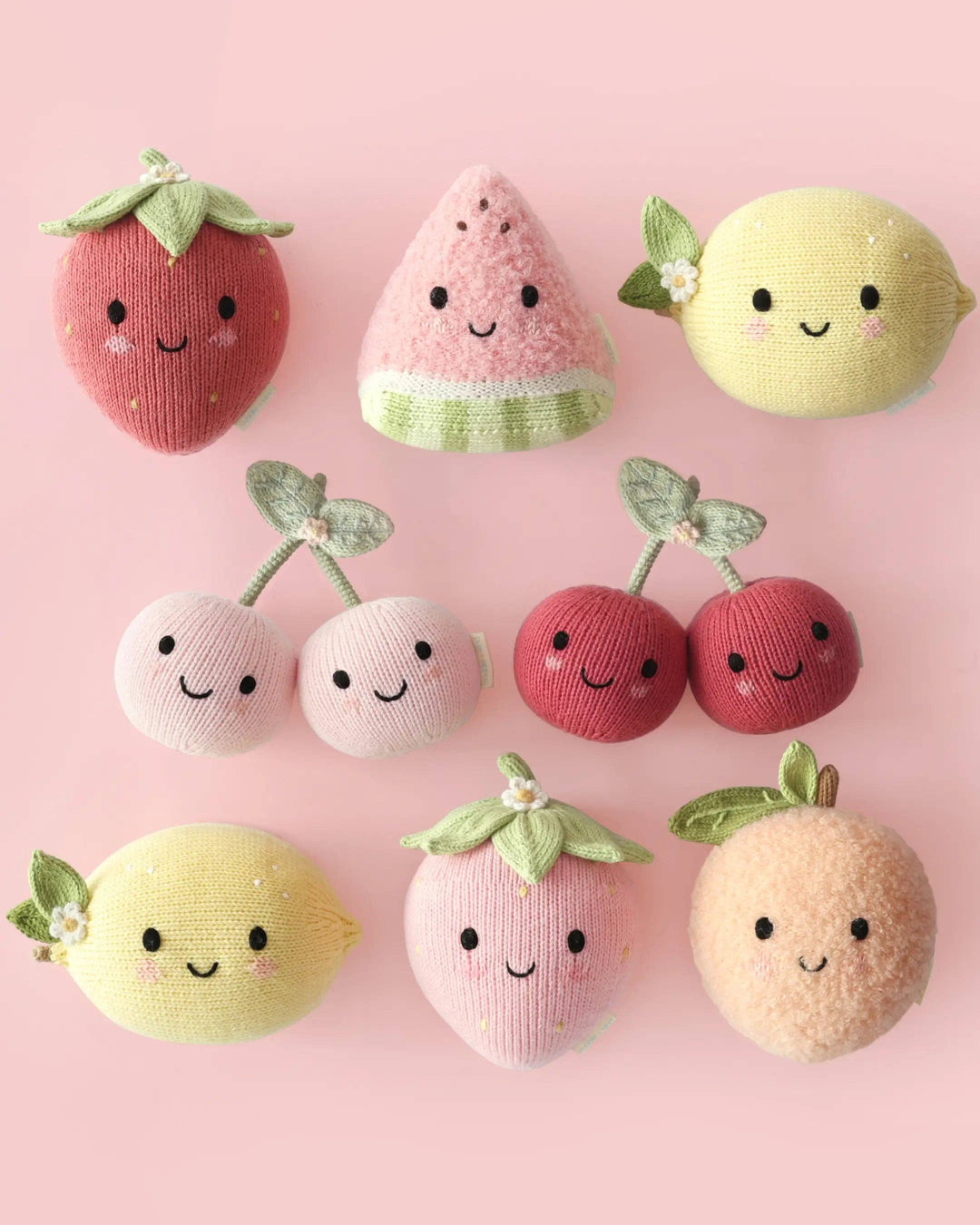 Heirloom lemon plush toy by Cuddle + Kind: Baby Lemon, hand-knit for newborns and up