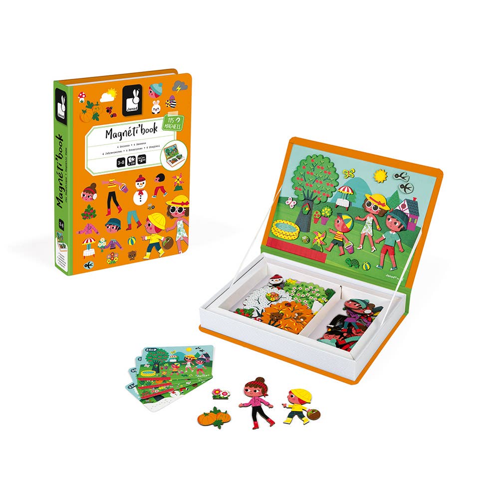 Janod Magneti'book 4 Seasons magnetic toys travel case with scene cards