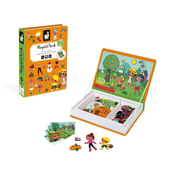 Janod Magneti'book 4 Seasons magnetic toys travel case with scene cards