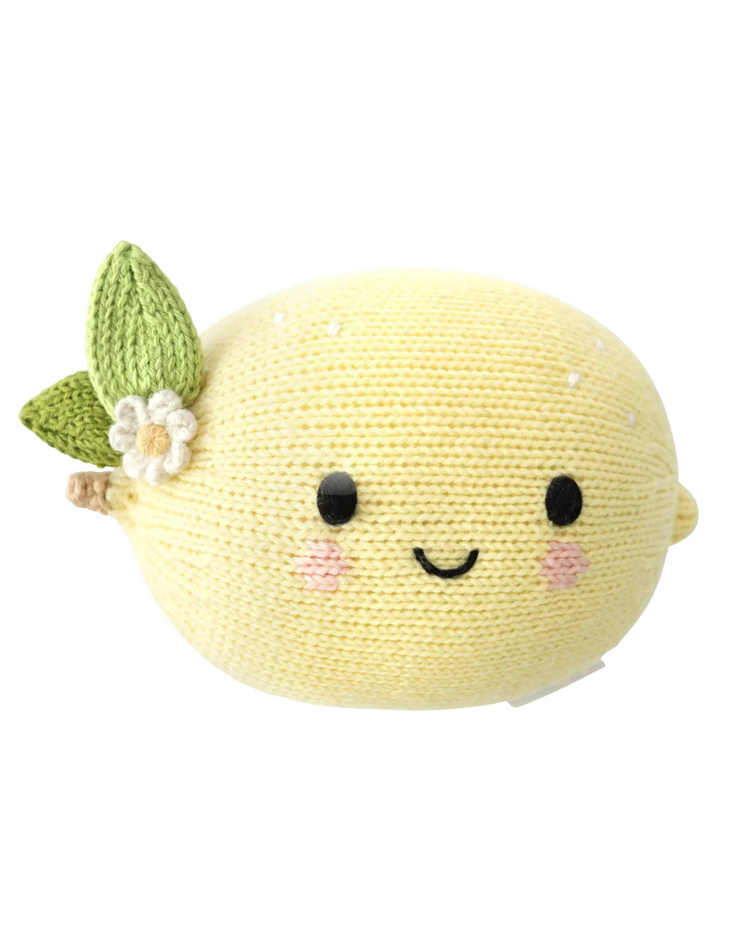 Baby Lemon by Cuddle + Kind, a hand-knit citrus plush and soft fruit stuffed toy for little ones