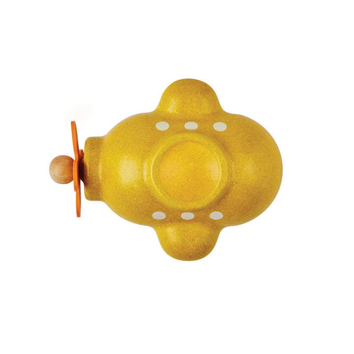 plan toys sealed wood natural baby bath toy submarine
